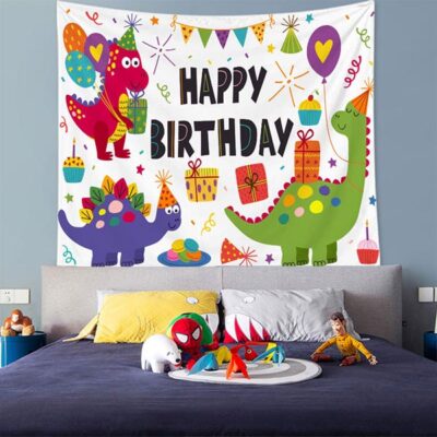 DINOSAUR PARTY birthday wallpaper Dinosaur party wall backdrop banner PWB22 premium fabric, Auckland NZ
