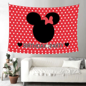 Mickey Minnie Mouse party wall backdrop banner PWB29 premium fabric, Auckland NZ