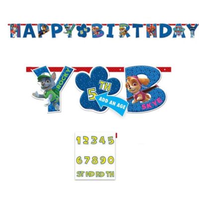 PAW PATROL JUMBO ADD-AN-AGE LETTER BANNER PAW Patrol jumbo add-an-age letter banner, Auckland NZ