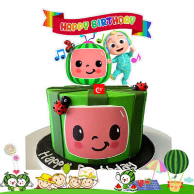 Cocomelon Happy Birthday cake topper acrylic 15x13cm, Auckland NZ