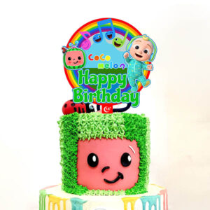 Cocomelon music round birthday cake topper acrylic 15x13cm, Auckland NZ