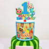 cocomelon one year old happy birthday Cocomelon 1st Happy Birthday cake topper 15x13cm acrylic, Auckland NZ