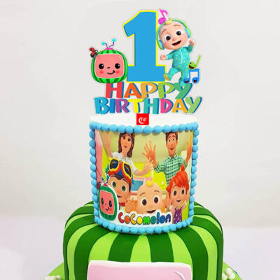 cocomelon one year old happy birthday Cocomelon 1st Happy Birthday cake topper 15x13cm acrylic, Auckland NZ