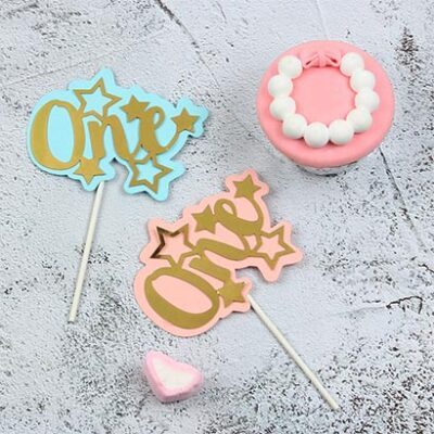 one year old cake topper Birthday cake topper One acrylic 9.3x14cm, Auckland NZ