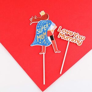 Love Your Mummy Super Mom acrylic cake topper set 2 pieces, Auckland NZ