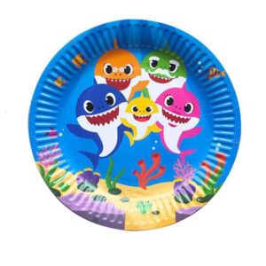 Baby Shark birthday party blue paper plates 7 inch pack of 10, Auckland NZ