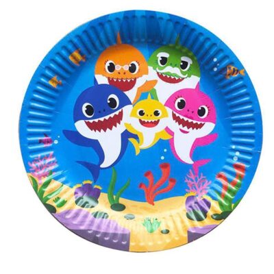 Baby Shark birthday party blue paper plates 9 inch pack of 10, Auckland NZ
