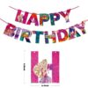 Barbie Happy birthday banner Barbie theme Happy Birthday banner 13 pieces cardstock 2.5m ribbon, Auckland NZ