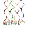 Cocomelon birthday party swirls Cocomelon ceiling hanging swirl decoration 6 pieces, Auckland NZ