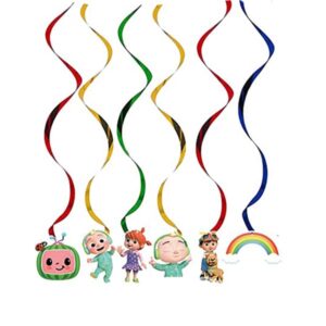 Cocomelon ceiling hanging swirl decoration 6 pieces, Auckland NZ