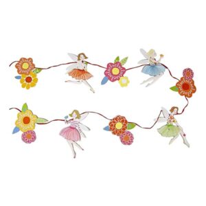 Fairy Magic birthday party banner 9 cards white ribbon 3m, Auckland NZ