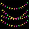 Neon UV reactive fluorescent pennant triangle flag banner 4.4m, Auckland NZ