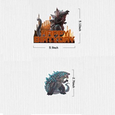 Godzilla party theme caketopper2