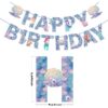 Mermaid party Happy Birthday banner 15 cards 3m white ribbon, Auckland NZ