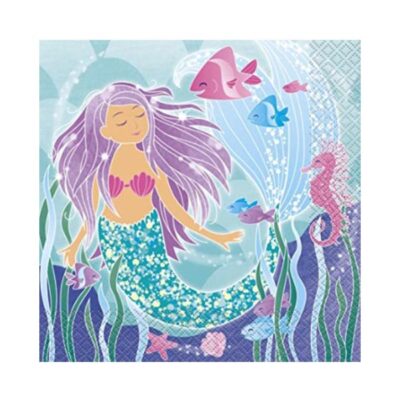 Mermaid birthday party lunch napkins 20 pieces, Auckland NZ
