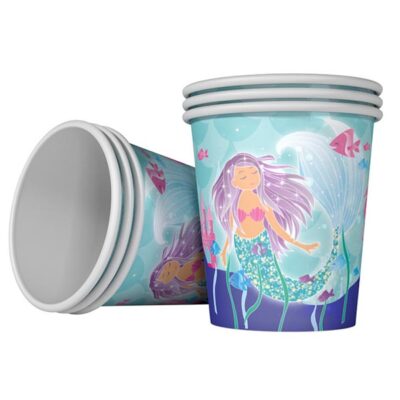 Mermaid party paper cups Mermaid birthday party paper cups 10 pieces, Auckland NZ