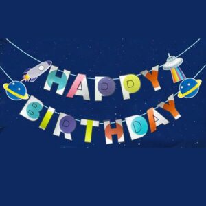 Outer space party Happy Birthday banner, Auckland NZ