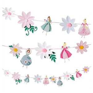 Princess birthday party banner pre-strung pink ribbon, Auckland NZ