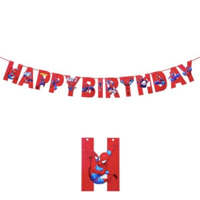 SPIDERMAN BIRTHDAY PARTY banner1 Spiderman birthday theme Happy Birthday banner, Auckland NZ