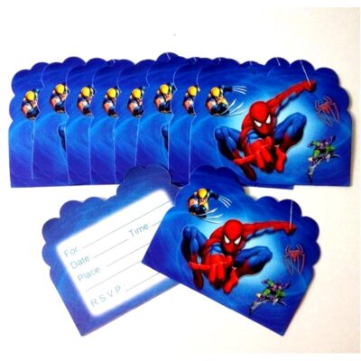 Spiderman birthday party postcard invitation, Auckland NZ