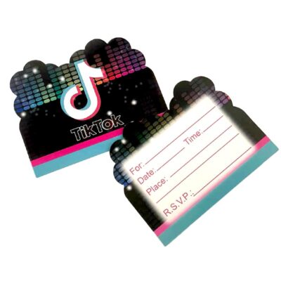 TikTok birthday party postcard invitations 13x10cm 10 pieces, Auckland NZ