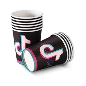 TikTok birthday party paper cups 8.5x7.5cm 10 pieces, Auckland NZ