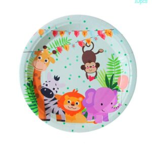 Jungle safari birthday party paper plates 7 inch 10 pieces, Auckland NZ