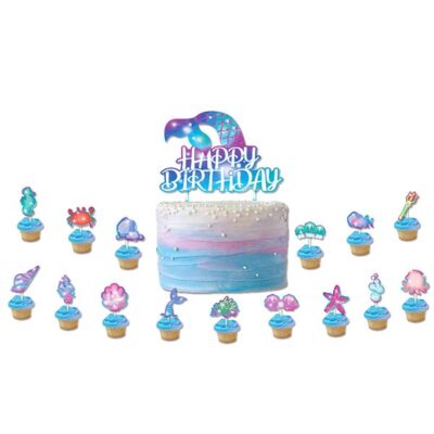 Mermaid party theme cake toppers 11 pieces 15x10cm, Auckland NZ