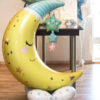 3D Standing Moon Foil Balloon 3D free standing moon decoration 98.5x128cm inflated 90x113cm, Auckland NZ