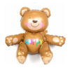 3D brown bear foil balloon 77cm air filled, kids party Auckland NZ