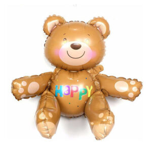 3D brown bear foil balloon 77cm air filled, kids party Auckland NZ