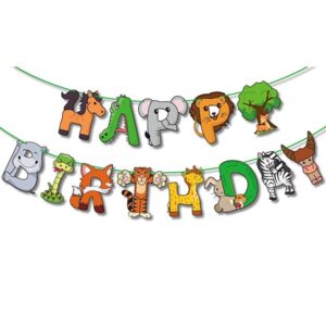 Safari jungle party Happy Birthday banner, Auckland NZ