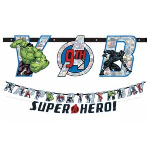 Marvel Avengers Powers Unite add-an-age letter banner 3m, Auckland NZ