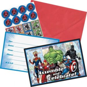 Marvel Avengers Powers Unite postcard invitations 8 pieces, Auckland NZ