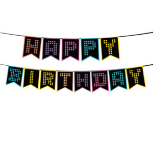 Neon Happy Birthday Banner