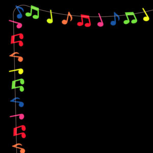 Neon Party backdrop Music Notes