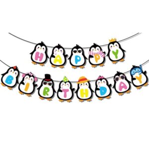 Penguin theme party Happy Birthday banner, Auckland NZ