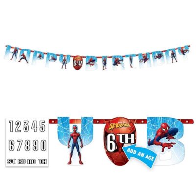 Spider-Man Webbed Wonder add-an-age letter banner 25.4cm, Auckland NZ