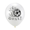 White Goal soccer party balloon 12 inch helium quality, Auckland NZ