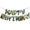 dinosaur party happy birthday banners1 Dinosaur party Happy Birthday banner 13 cards 3m white ribbon, Auckland NZ