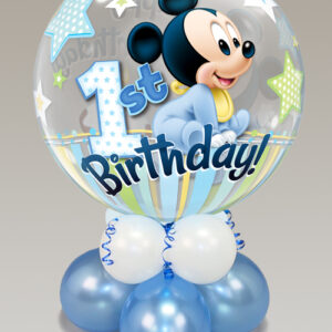 Mickey Mouse 1st birthday bubble balloo