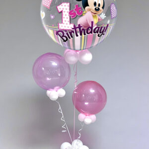 Minnie Mouse 1st birthday bubble balloon