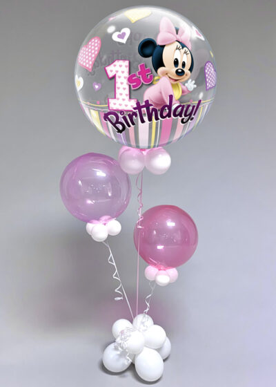 Minnie Mouse 1st birthday bubble balloon