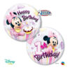 Minnie Mouse 1st birthday bubble balloon 56cm Qualatex, Auckland NZ