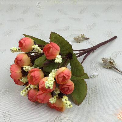 Tiny rose bud on stems-sunset red