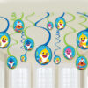 BABY SHARK SPIRAL SWIRL DECORATIONS VALUE PACK Baby Shark spiral swirl ceiling decorations value pack 12 pieces, Auckland NZ