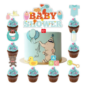 Baby shower cake topper set 9 pieces 1 large 8 small, Auckland NZ
