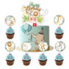 Safari jungle birthday cake topper set 7 pieces acrylic, Auckland NZ