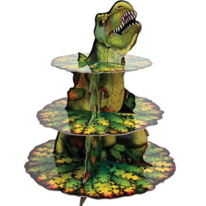 Dinosaur cupcake stand 15 inch 3 tier, birthday party Auckland NZ