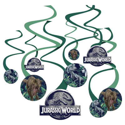 JURASSIC INTO THE WILD SPIRAL SWIRLS HANGING DECORATIONS Jurassic into the Wild spiral swirls hanging decorations 12 pieces, Auckland NZ